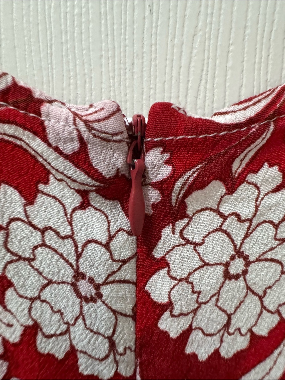 MANGO Women Red & White Floral Print Puff Sleeves A-Line Dress Size 4 - Picture 10 of 12